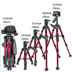 Image of table top tripod showing the different hights